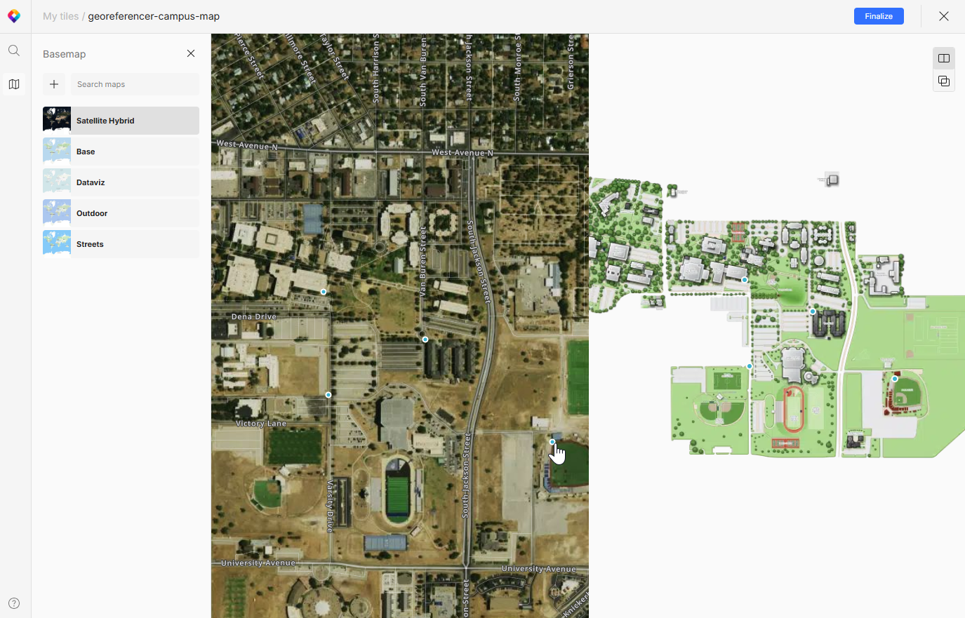 Georeferencing points added