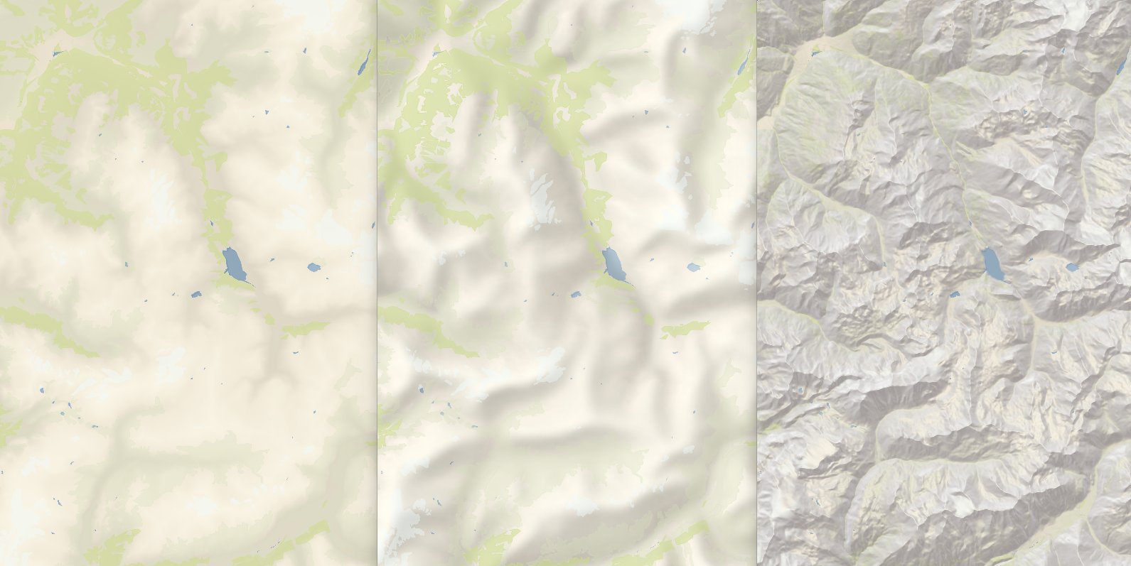 Terrain styling techniques combined