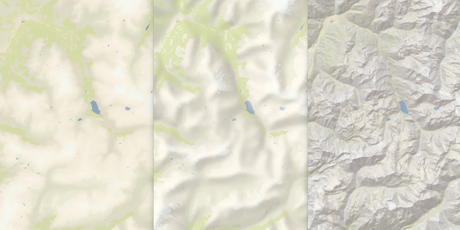 Terrain styling techniques combined