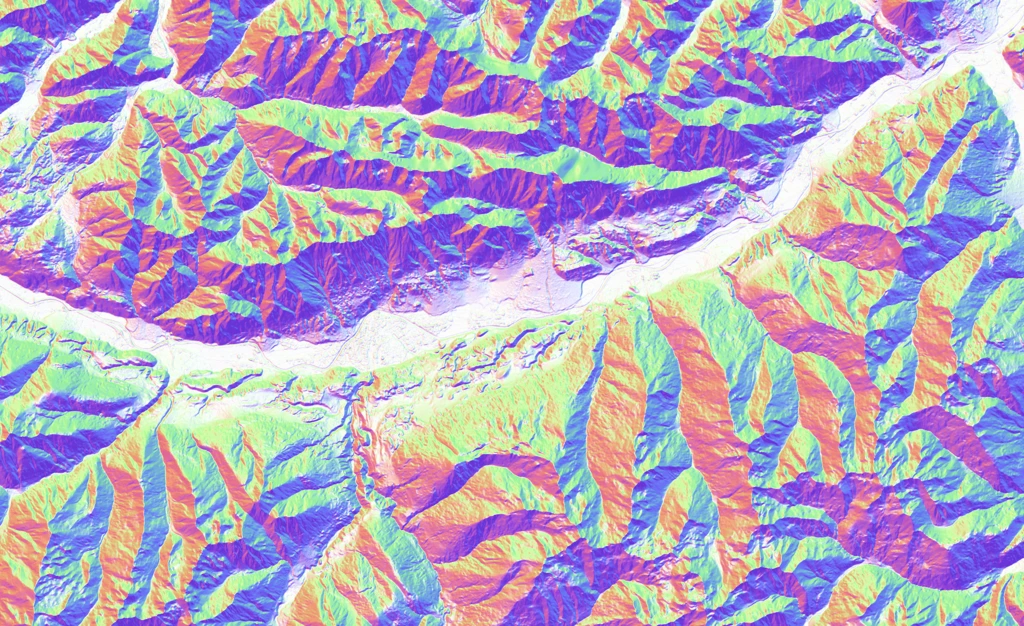 Example of multidirectional hillshade