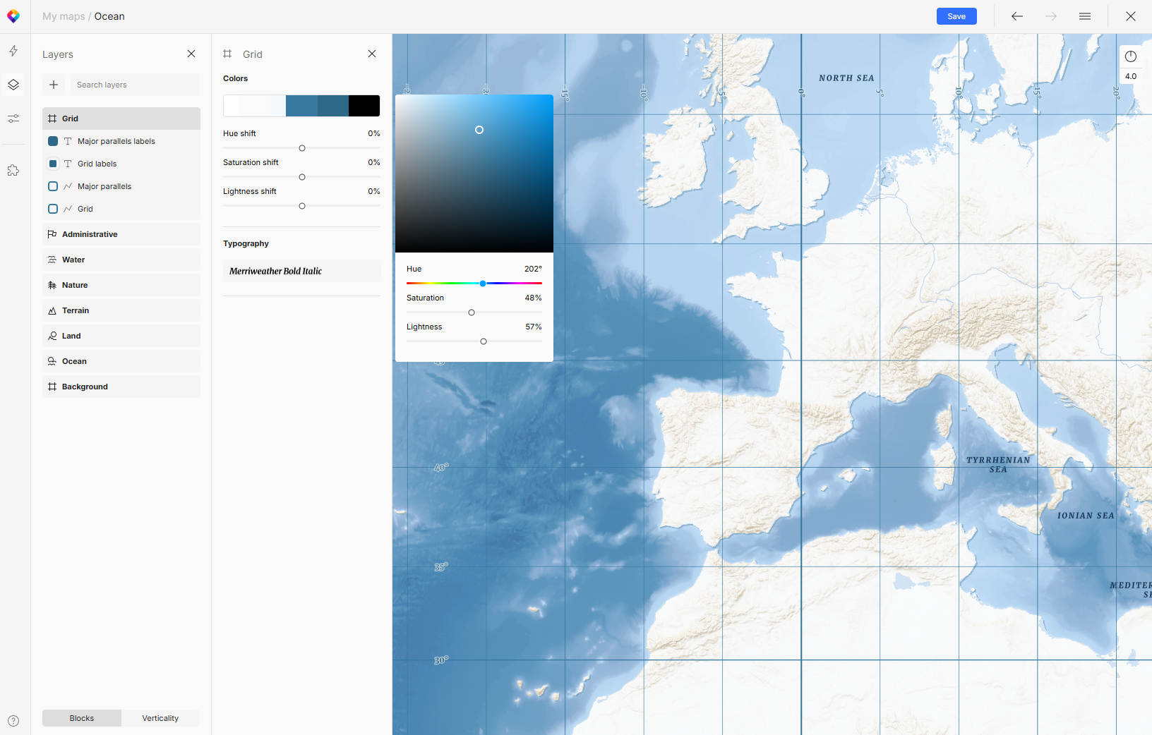Adjusting the grid lines