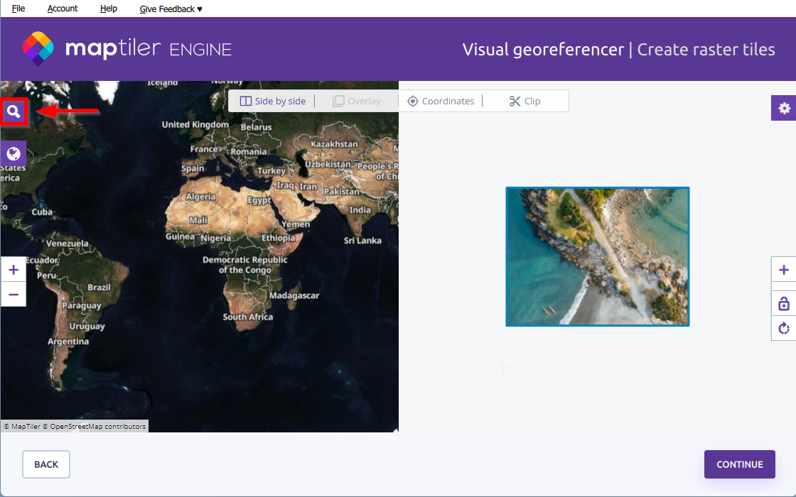 Find area on basemap