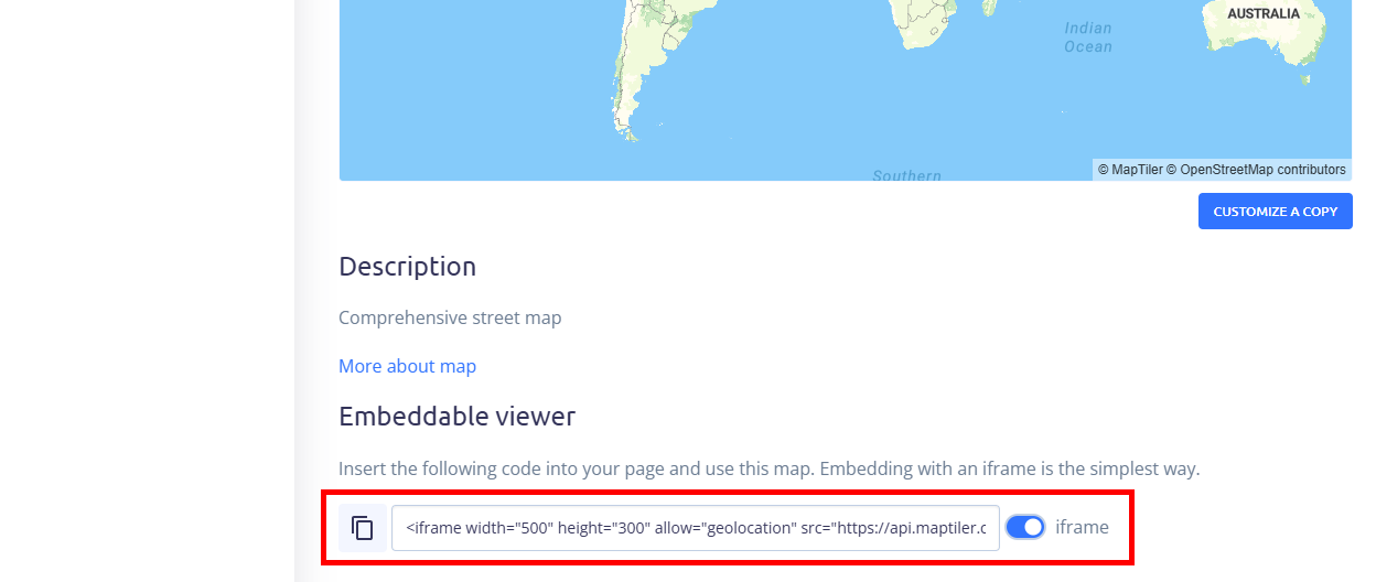 Where to get the iFrame code
