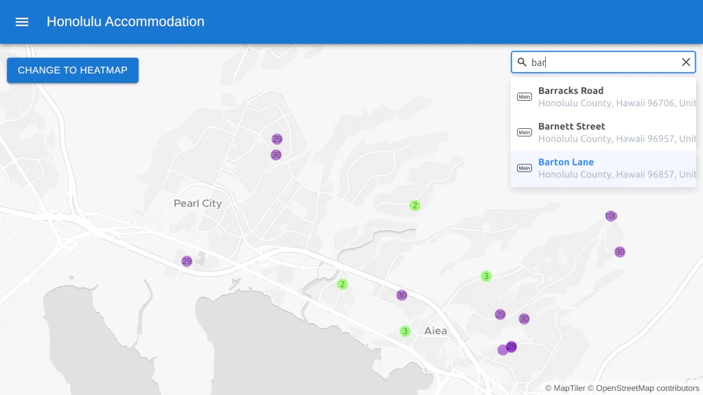 Geocoding control results by map center using React JS with Material UI