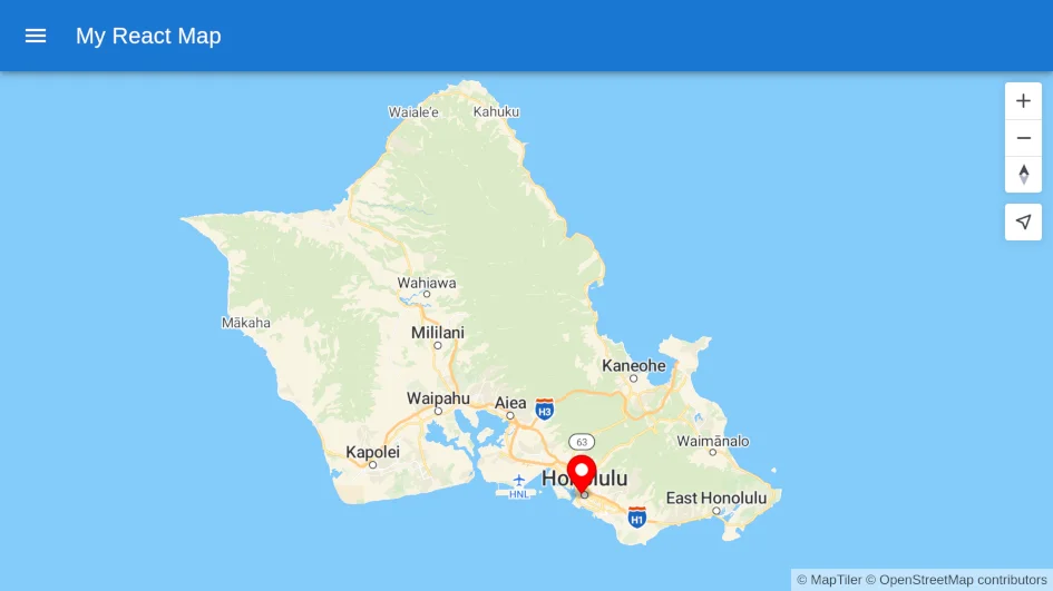 Display MapTiler SDK JS map using React JS