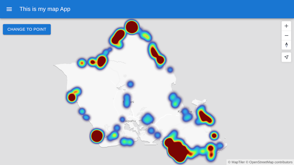 Display heatmap and GeoJSON point map using React JS with Material UI